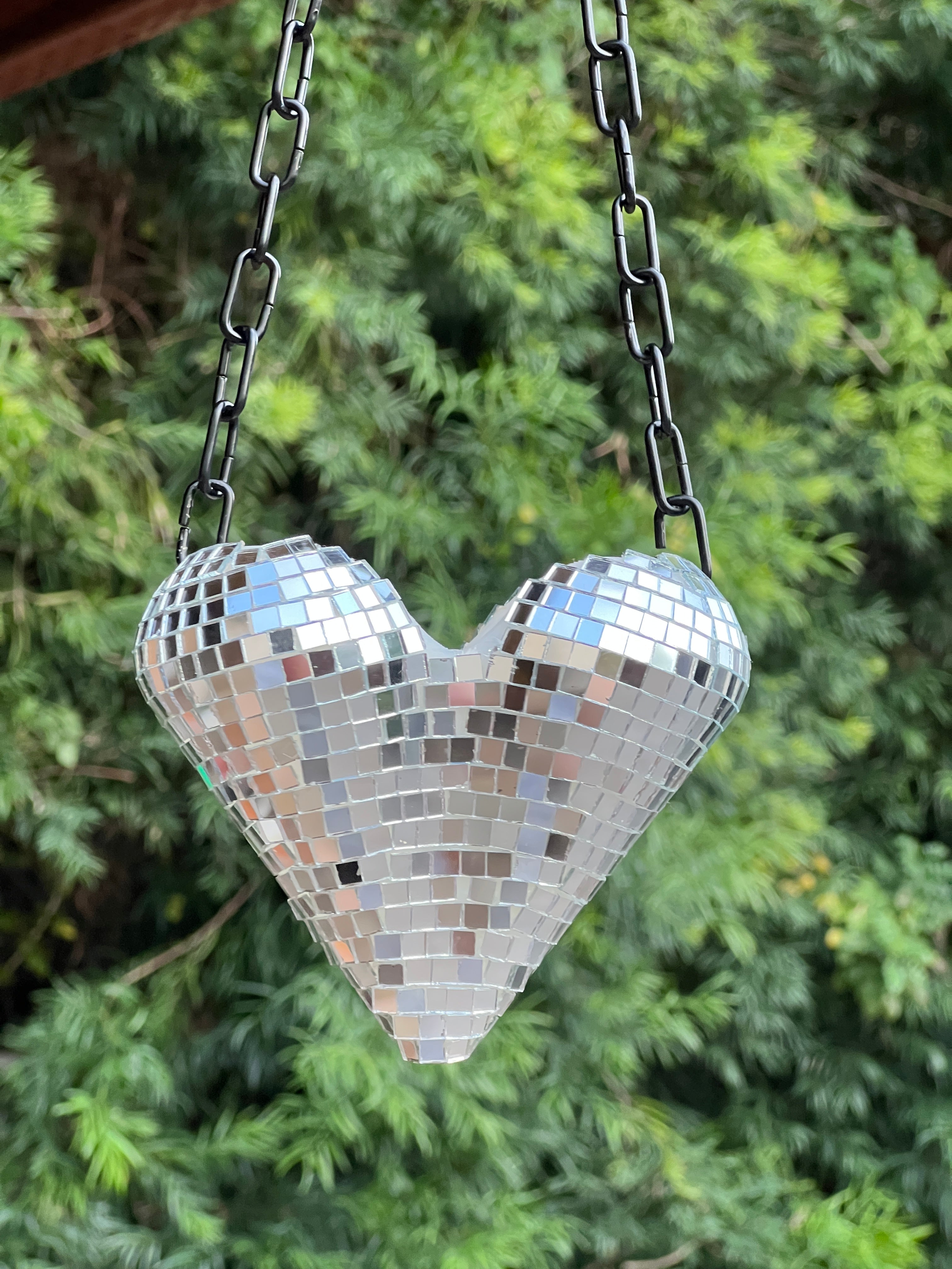 heart shaped hanging planter Hanging Heart Disco Planter – echo echo studio