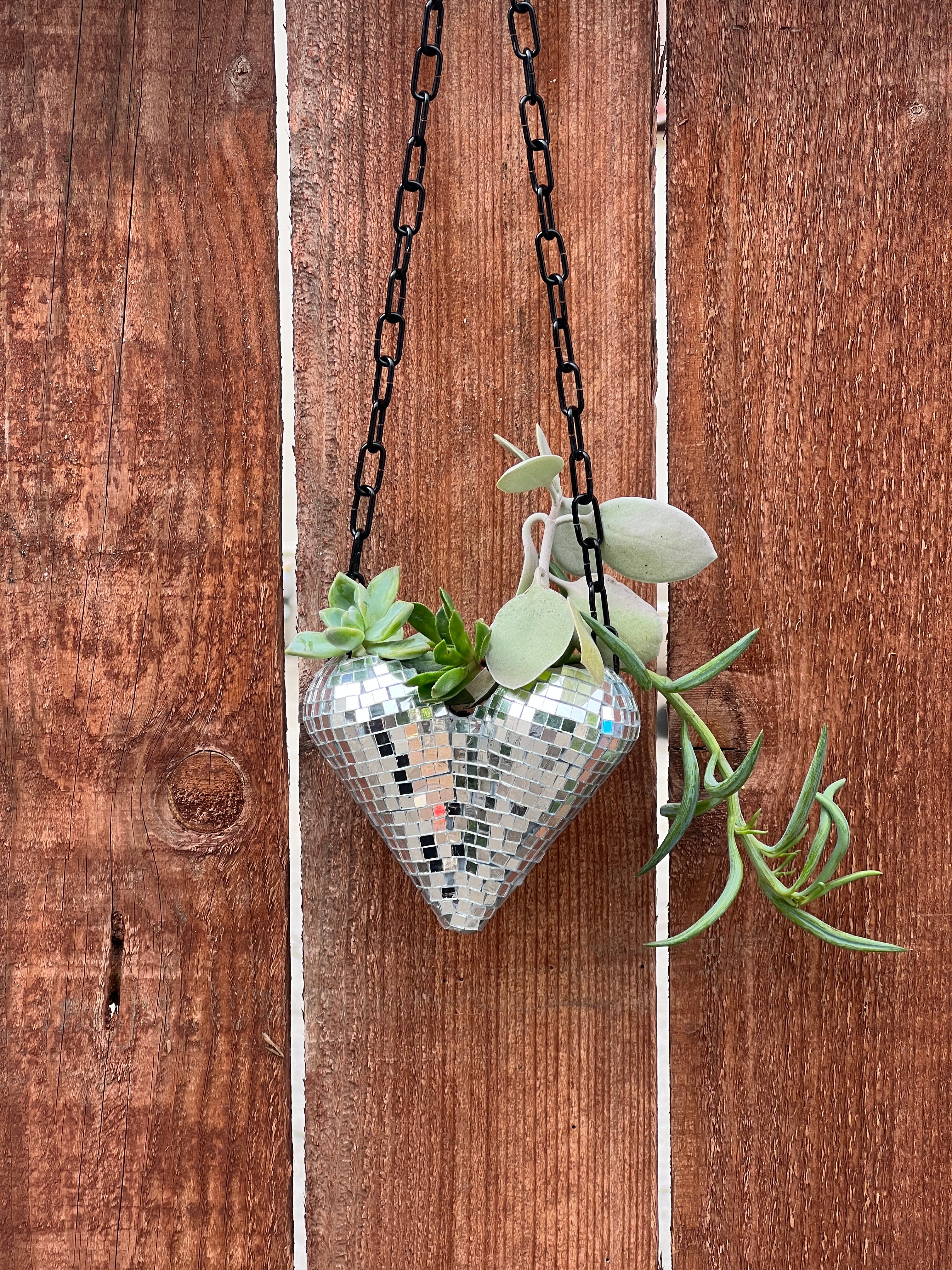disco hanging planter Hanging Heart Disco Planter – echo echo studio